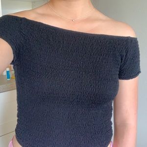Black off-shoulder top